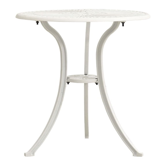 Patio Table White 24.4"x24.4"x25.6" Cast Aluminum