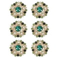 thumbnail image 1 of Uxcell 6 Pcs Botones de Metal con Rhinestone, 1.1"(27mm) Botones de Ropa para Coser con Diseño Hueco de Rhinestone para Manualidades de Costura de Ropa y Joyería, Verde, 1 of 6