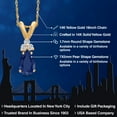 thumbnail image 2 of Gem Stone King 14K Yellow Gold Blue Sapphire and White Lab Grown Diamond Pendant Necklace for Women | 0.95 Cttw | Gemstone September Birthstone | Pear Shape 7X5MM | With 18 inch Chain, 2 of 6