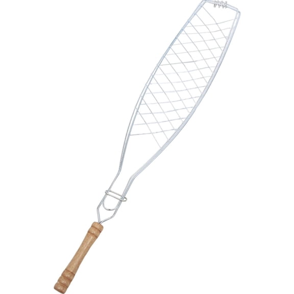 Fish Grilling Basket Folding Rack Wooden Handle Portable Design for Camping Outdoor BBQ Cookouts
