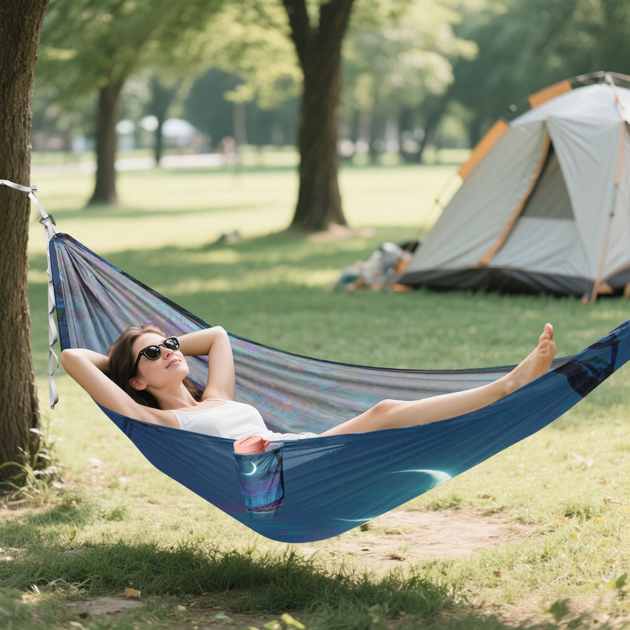 Hammock Camping Hammock Nylon Portable Hammock Travel Camping Hammock Glowing Neon Swamp Castle