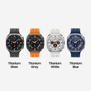 Samsung Galaxy Watch Ultra 47mm Cellular Titanium Smart Watch, Titanium White, White Sport Band