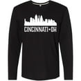 thumbnail image 3 of Inktastic Cincinnati Ohio Skyline City Silhouette Long Sleeve T-Shirt, 3 of 5
