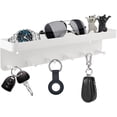 thumbnail image 2 of Roofei 6 Hooks Key Holder Wall Mount with Shelf Mail Organizer Holder Shelf Metal Key Rack Small Key Hooks Modern Keyholder Self-Adhesive Wall Decorative for Entryway Kitchen Bathroom Hallway White, 2 of 6