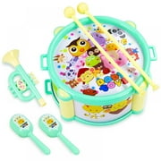 Musical Toys Kids Baby Roll Drum Shakers Percussion Instruments Musical Instruments Band Kit Educational Music & Sound Toys 1/2/3 Years Old Baby Toddler Kid Gift - 6pcs