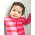 thumbnail image 2 of Leveret Kids Footed Cotton Pajama Striped Red and Pink 4 Year, 2 of 2