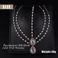 thumbnail image 2 of Bohemian Teardrop Crystal Head Chain Layered Rhinestone Pearl Forehead Chain Wedding Headband Prom Party Festival Hair Accessories for Women (Rose gold), 2 of 8
