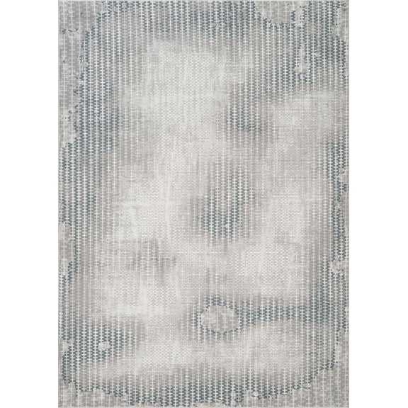 LiviNest Geometric Area Rug: Large Modern Gray Abstract Carpet for Living Room & Home Office - Soft Polyester 7'10"x10'6" Indoor Floor Mat with Low Pile & Easy Care