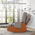 thumbnail image 4 of Furniliving Rocking Chair, Upholstered Nursery Rocking Chair with Footrest and Adjustable Backrest, Glider Rocker Accent Chair for Living Room, Bedroom, Nursery, Gray, 4 of 10