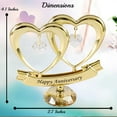 thumbnail image 3 of Matashi 24K Gold Plated Double Heart Table Top Ornament with Clear Crystals For Valentine’s Day for Wife or Her ,Happy Anniversary Gift,  ,Crystal Base, 3 of 6