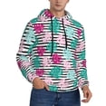 thumbnail image 2 of Kdxio Tropical Leaves Print Mens Casual Hooded Collar Drawstring Hoodies Pullover Sweatshirts Casual Long Sleeve Shirts-Medium, 2 of 7