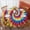 Red And Yellow, variant on Blue and White Tie Dye Pattern Round Tablecloth 70"x70", Wrinkle Resistant Wipeable Table Cover for Kitchen Dining Room Picnic Patio and Party