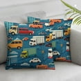 thumbnail image 3 of nygtbtfer Transportation Background Throw Pillow Covers Set of 2 Cute Cars and Decorative Pillowcases Soft Cushion Covers for Sofa Couch Bed Home Decor White, 3 of 7