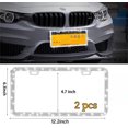 thumbnail image 2 of Bling License Plate Frame,2 Pack Rhinestone License Plate Holder for Women,Glitter Diamond Car License Plate Cover for Girl,Stainless Steel Car Crystal License Plate Frame,White, 2 of 7