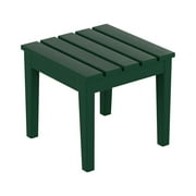 WestinTrends Ashore Oversized Outdoor Side Table, 18 Inch All Weather Poly Lumber Adirondack Patio Side Table Square End Table, Dark Green