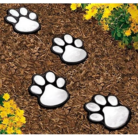 4 Solar Dog Animal Paw Print Lights Garden Statue Lantern Led Path 3 4 Solar Dog Animal Paw Print Lights Garden Statue Lantern Led Path 3 Light Lamp