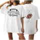 thumbnail image 2 of Fiudx Camisetas para Mujer Camiseta de Manga Corta con Estampado Casual de Doble Cara con Cuello Redondo y Hombros Caídos para Mujer, 2 of 5