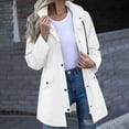 thumbnail image 2 of Yotami Outdoor Rain Jacket Women Fashion Waterproof Windbreaker Long Hooded Raincoat with Pocket, Drawstring, Button Zip-Up, Solid Lightweight Hiking Travel Trench Coats, 2 of 5
