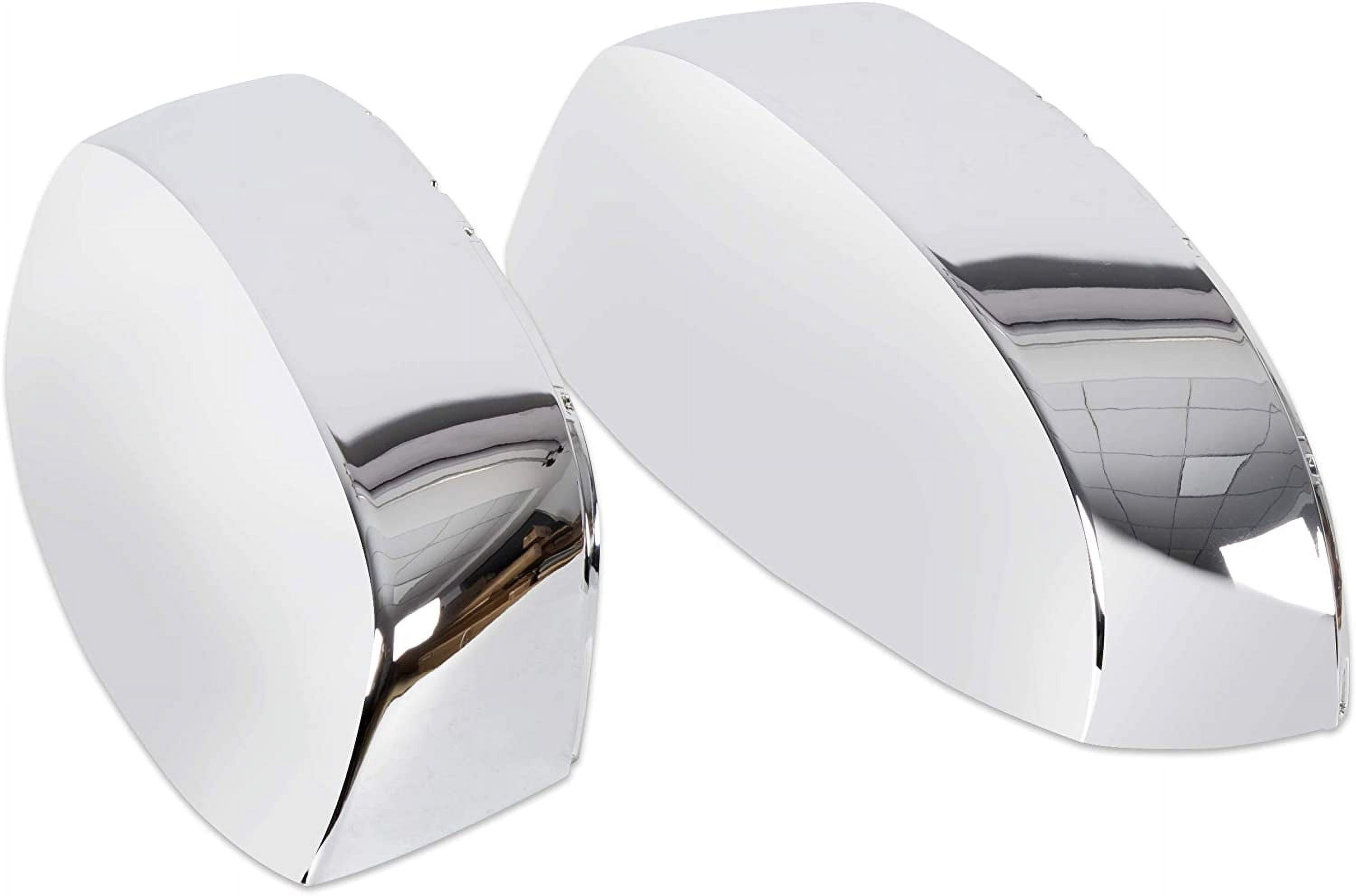 Kojem Pair Chrome Side View Upper Mirror Top Half Caps Fit for 2007-2014 Chevy Silverado GMC Sierra Avalanche Tahoe Suburban Left & Right