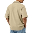 thumbnail image 4 of Men's Polo Shirts Short Sleeve with Pocket T-Shirts Buttons Casual Polo Moisture Wicking Golf Shirts Light Brown XL, 4 of 7