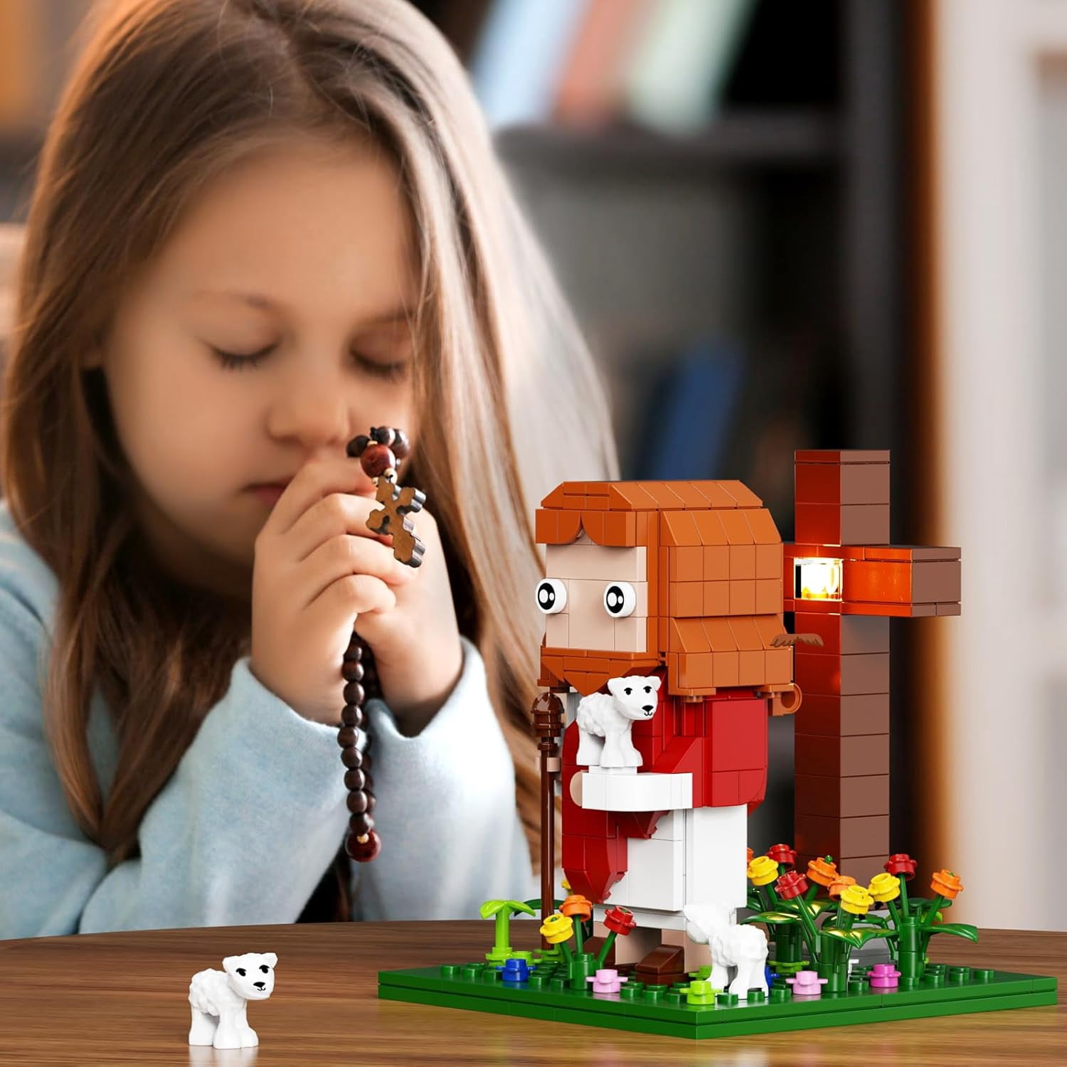Jesus Building Block Set Shepherd God Bible Story Jesus Figures Bricks Toys Christmas Christian Gift for Adults and Kids