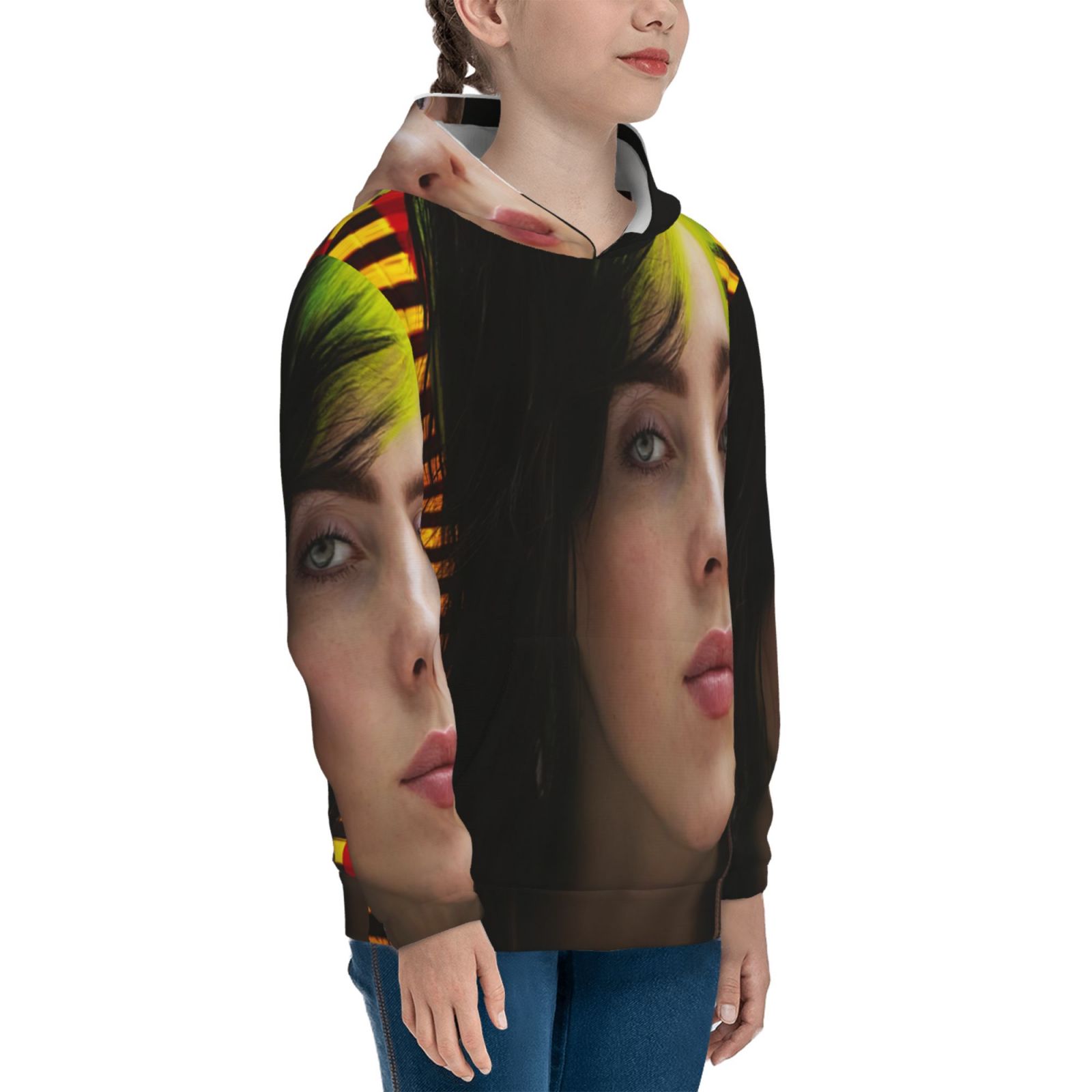 Billie Eilish Boys Girls Hoodies Cool 3d Print Pullover Hoodie Fashion ...