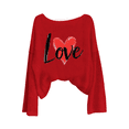 thumbnail image 4 of qucoqpe Valentine's Day Womens Tops Fashion Heart Love Printed Crew Neck Pullover Shirts Long Sleeve Sweatshirts, 4 of 5