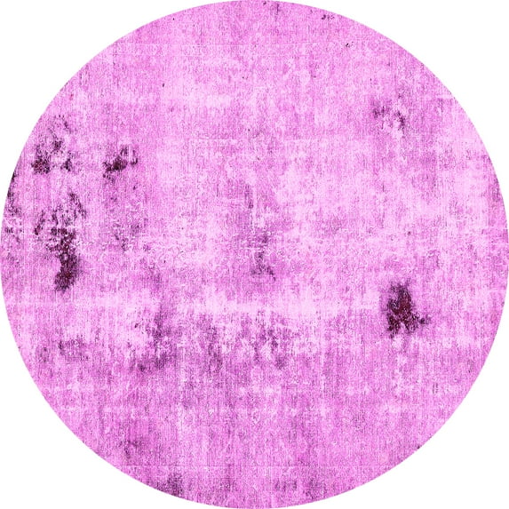 Ahgly Company Indoor Round Solid Pink Modern Area Rugs, 4' Round