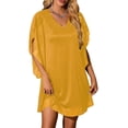 thumbnail image 1 of Robe Brillante pour Femmes Manches Chauve-Souris Robe Cocktail Robe Boîte de Nuit Pailletée Jaune TTG, 1 of 7