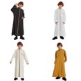 thumbnail image 2 of Zecgelong Arabic Thobe Thobe Long Sleeve Kaftan Crew Robe National Teenage Boys Long Sleeve Embroidered Robe Set Arab Children's Wear Robe, 2 of 7