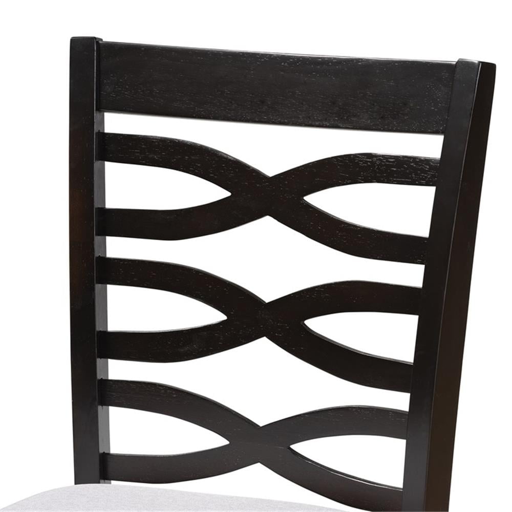 Baxton Studio Lanier Modern and Contemporary Gray Fabric Upholstered Espresso Brown Finished Wood Counter Height Pub Chair Set (Set of 2)