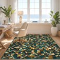 thumbnail image 3 of Design&I 8'x10' Washable Area Rug Tiled Patchwork Design Interlocking Shapes Modern Grid Layout for King Size Bedroom, Under Bed, Sleek Flatweave Pet Friendly, 3 of 7