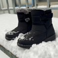 thumbnail image 6 of Womens Winter Snow Boots With Warm Fur Lining Comfortable Booties Non Slip Waterproof Outdoor Shoes (Black,40), 6 of 8