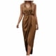 thumbnail image 4 of TaTaai Women‘s Bodycon Slit Dress, Sleeveless V-Neck Solid Color Slim Fit Maxi Dress, High-Low Hem Casual Bodycon Dress for Fall Spring Evenings Gift, 4 of 9