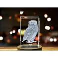 thumbnail image 3 of Wise Owl Crystal Carvings | Exquisite Gems Etched with Nocturnal Raptors, 3 of 6