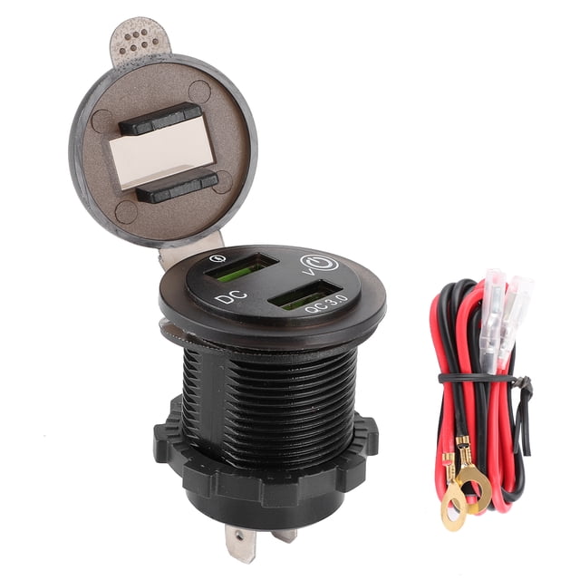 Cargador de coche Jadeshay USB dual impermeable Negro