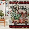 thumbnail image 6 of Shower Curtain 36"W x 72"L Christmas Truck Pine Trees Red Fabric Shower Curtains Set with Hooks Water Repellent Bathroom Curtains Machine Washable Bathroom Accessories, 6 of 9