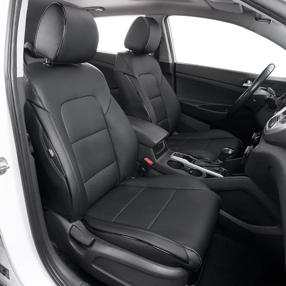 DIKSOAKR Custom Fit Seat Covers for Hyundai Tucson 2019 2020 2021 Limited,SE,SEL,Value,Sport,Ultimate Faux Leather Full Set Compatible Airbag Car Seat Protector Black
