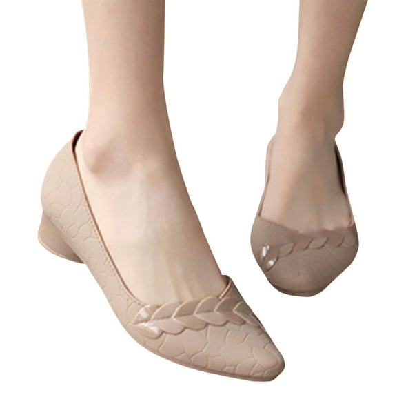 Womens Slip On Flats Shoes Closed Toe Ladies Work Shoes Comfortable PU Leather Dress Shoes for Women