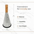 thumbnail image 7 of JS Gourmet 10" Stainless Steel Cone Cheese Grater With handle, Multifunctional Cheese Shredder For Grating Vegetables, Chocolate and Nuts, 7 of 7