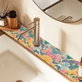 thumbnail image 2 of Yayeee Faucet Mat for Kitchen Sink 14.7" Diatomite Long Splash Guard Pad, Yellow Floral Wave, 2 Pack, 2 of 7