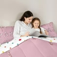 thumbnail image 2 of jejeloiu Eiffel Tower Twin Bedding Sets,7-Piece,Romance Theme Bedding Comforter Set,Pink Sequin Diamond Sheet Sets For Child,Ultra Soft Room Decorative Reversible, 2 of 7