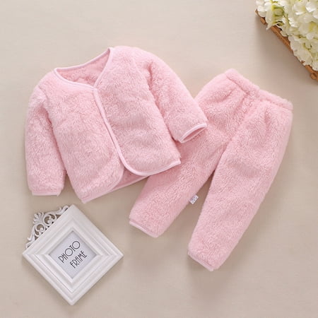

BadyminCSL Newborn Baby Boy Girl Cute Print Flannel Multicolor Cardigan Flannel Suit