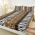 thumbnail image 3 of Homewish Leopard Stripe King Sheet Set (4-Piece) Boho Geometric Zebra Decor For Boys Kids, 3 of 7