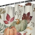 thumbnail image 3 of Fall Harvest Thanksgiving Pumpkin Shower Curtain,Autumn Leaves with Pumpkins Farmhouse Bath Curtain,Maple Leaves Bathroom Accessories Botanical for Bathroom Curtain Liner Set with Hooks,72X72in, 3 of 6