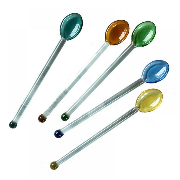 MOOSUP Heat Resistant Glass Stirring Spoon, Heat Resistant Whisk Spoon