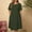 Army Green, variant on Ayolanni Knee-Length Sun Dresses Women Cotton Linen Blue Solid Short Sleeve Dresses Dresses for Juniors and Women M