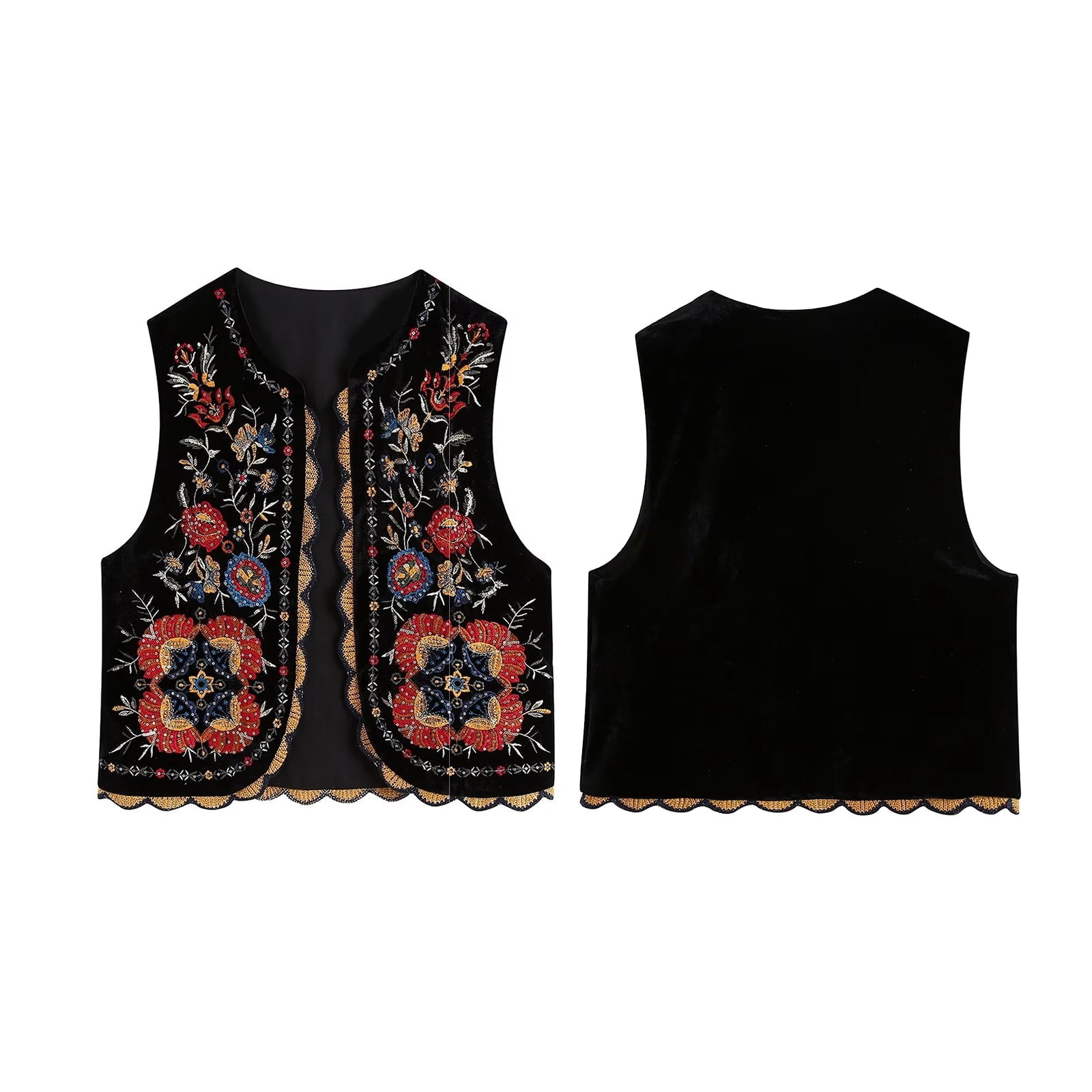 Fortune Women Bohemian Vest Cardigan Sleeveless Open Front