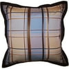 Better Homes and Gardens Plaid Square Pillow, Tan/Blue
