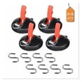 thumbnail image 3 of Ventosa: paquete de 4 ventosas para automóvil con 8 ganchos en S, ventosas multifunción, herramienta de anclaje para automóvil, cubiertas de equipaje, tensores para automóvil, 3 of 5